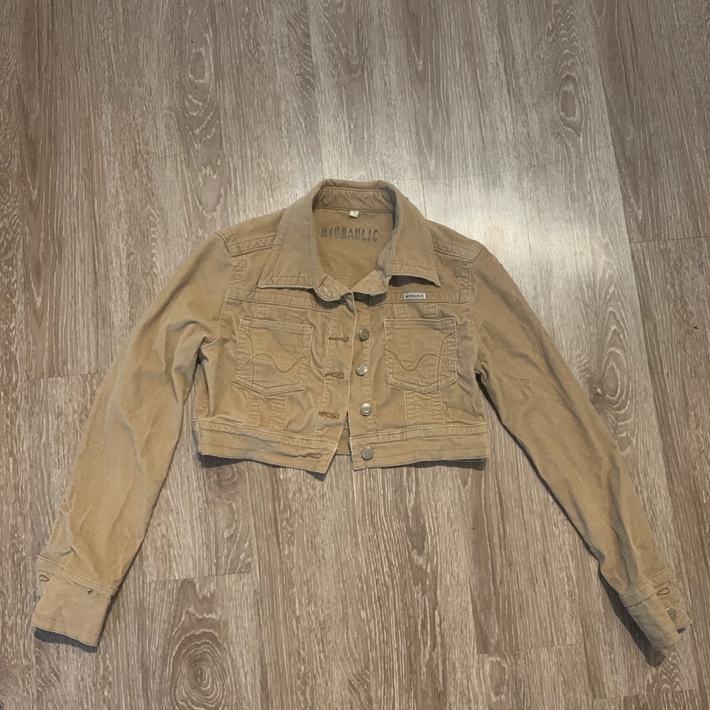Hydraulic Corduroy Cropped Jacket